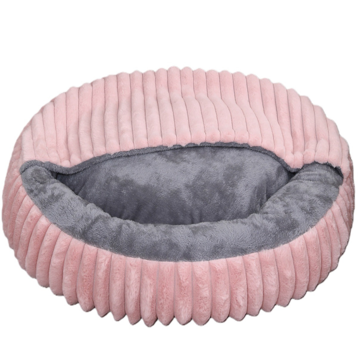 Dongker Pet Hooded Cuddle Bed Plush Non-Slip Base
