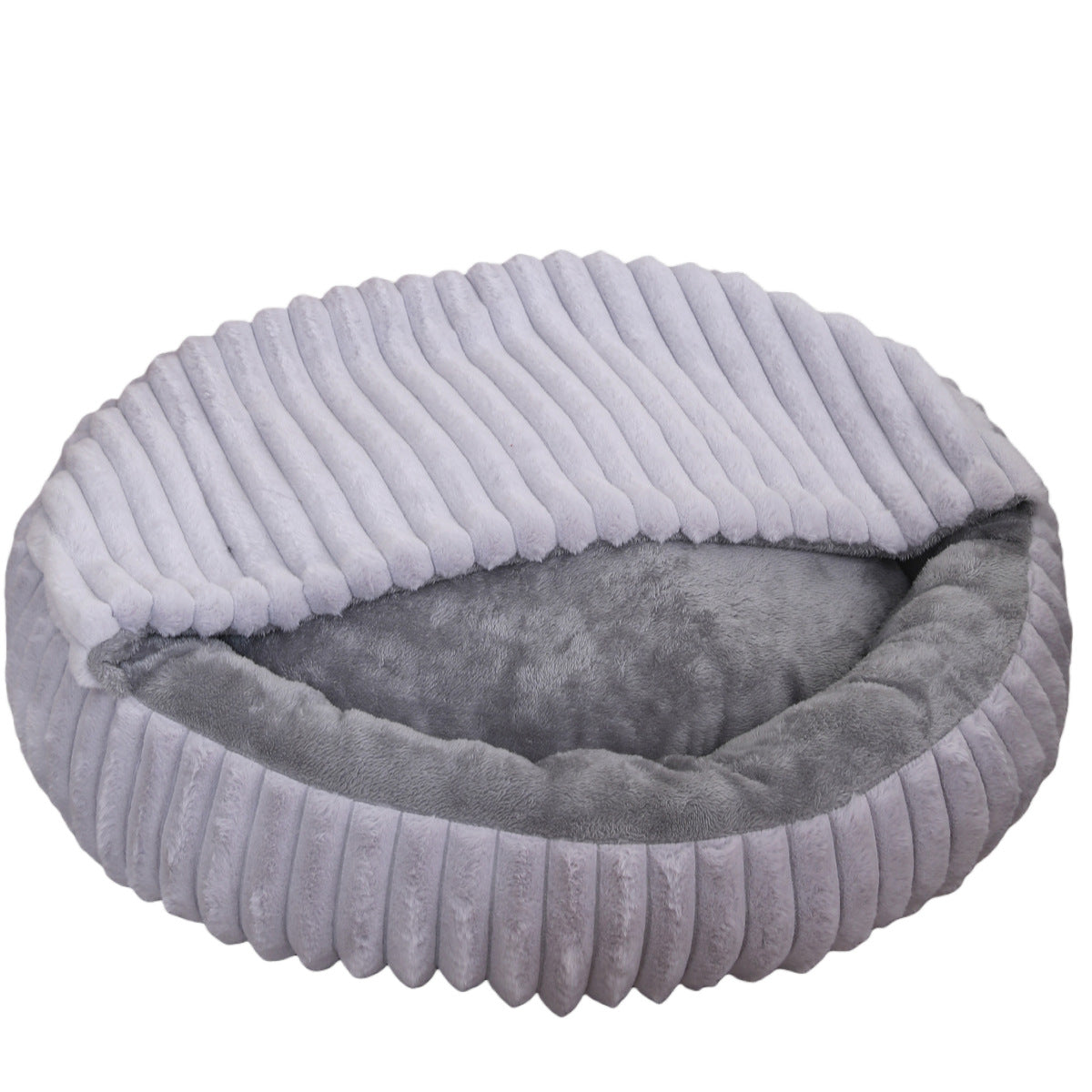 Dongker Pet Hooded Cuddle Bed Plush Non-Slip Base