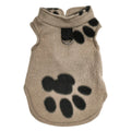 Dongker Dog Fleece Vest Paw Print Bound Edges