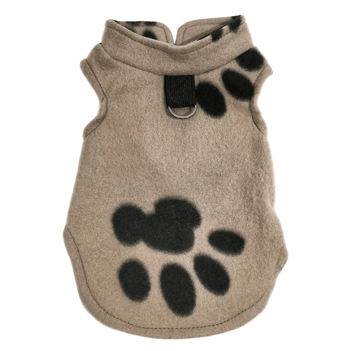 Dongker Dog Fleece Vest Paw Print Bound Edges