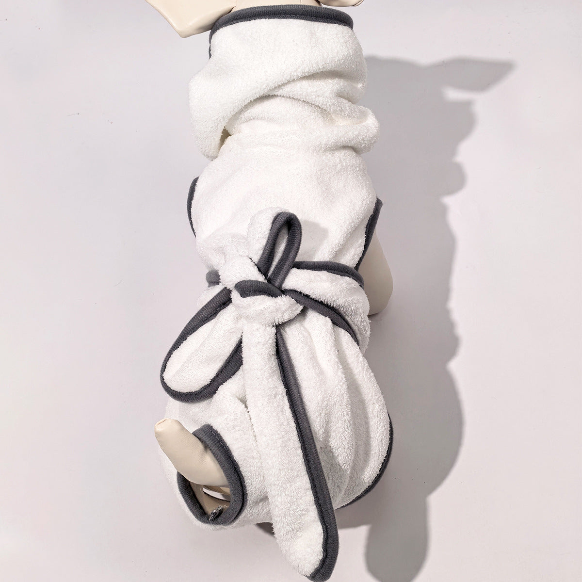 Dongker Dog Tie Bathrobe Coral Fleece Bow