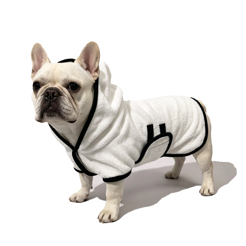 Dongker Dog Hooded Bath Towel Coral Fleece Hook and Loop