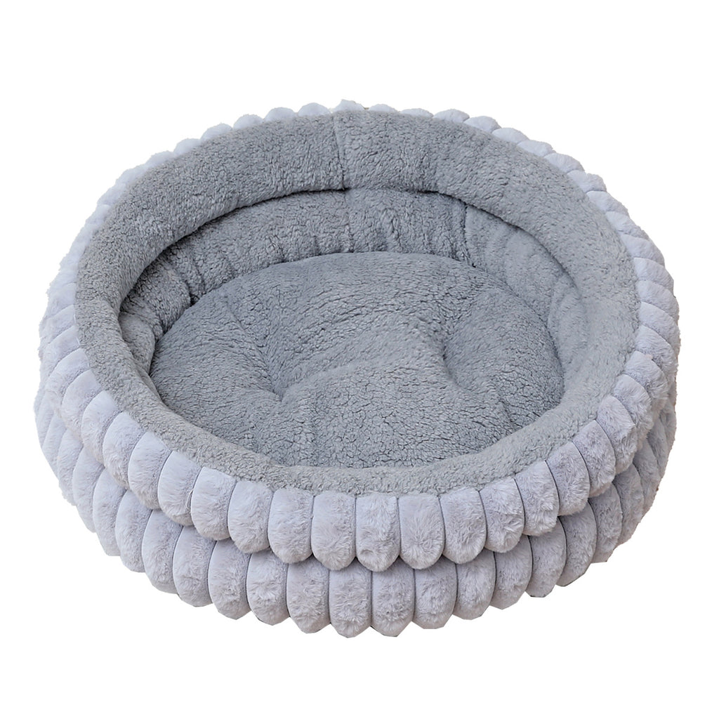 Dongker Dog Donut Bed Double Layer Plush