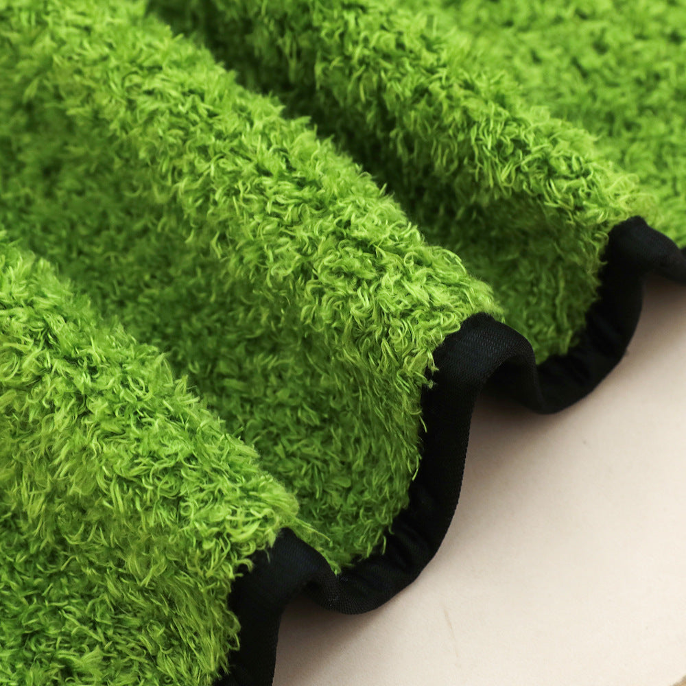 Dongker Pet Chenille Mat Paw Print Bound Edges