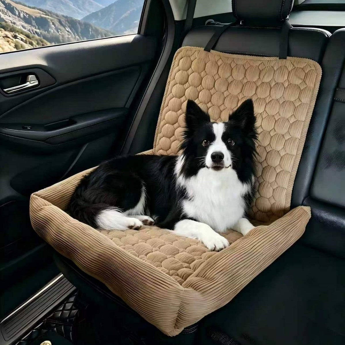 Dongker Small and Medium Dog Car Seat Pad Corduroy PP Cotton