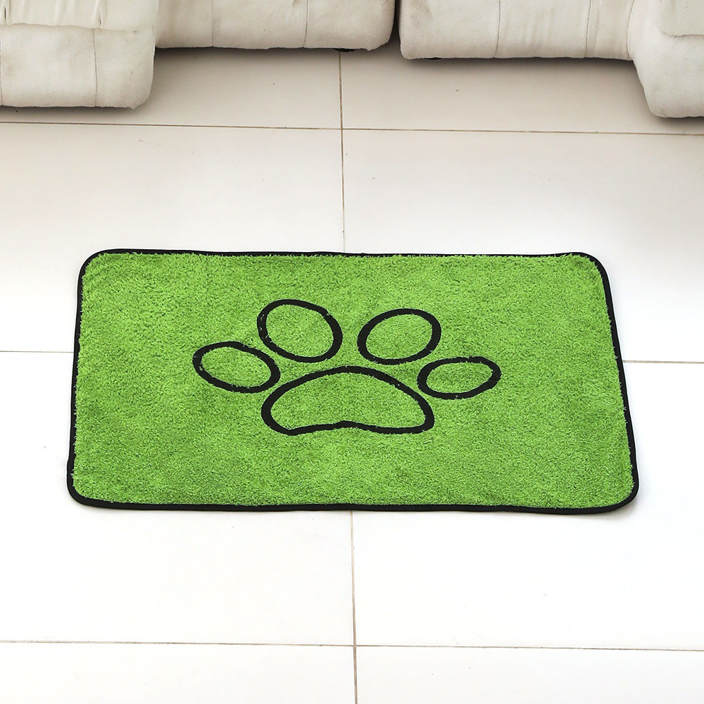 Dongker Pet Chenille Mat Paw Print Bound Edges