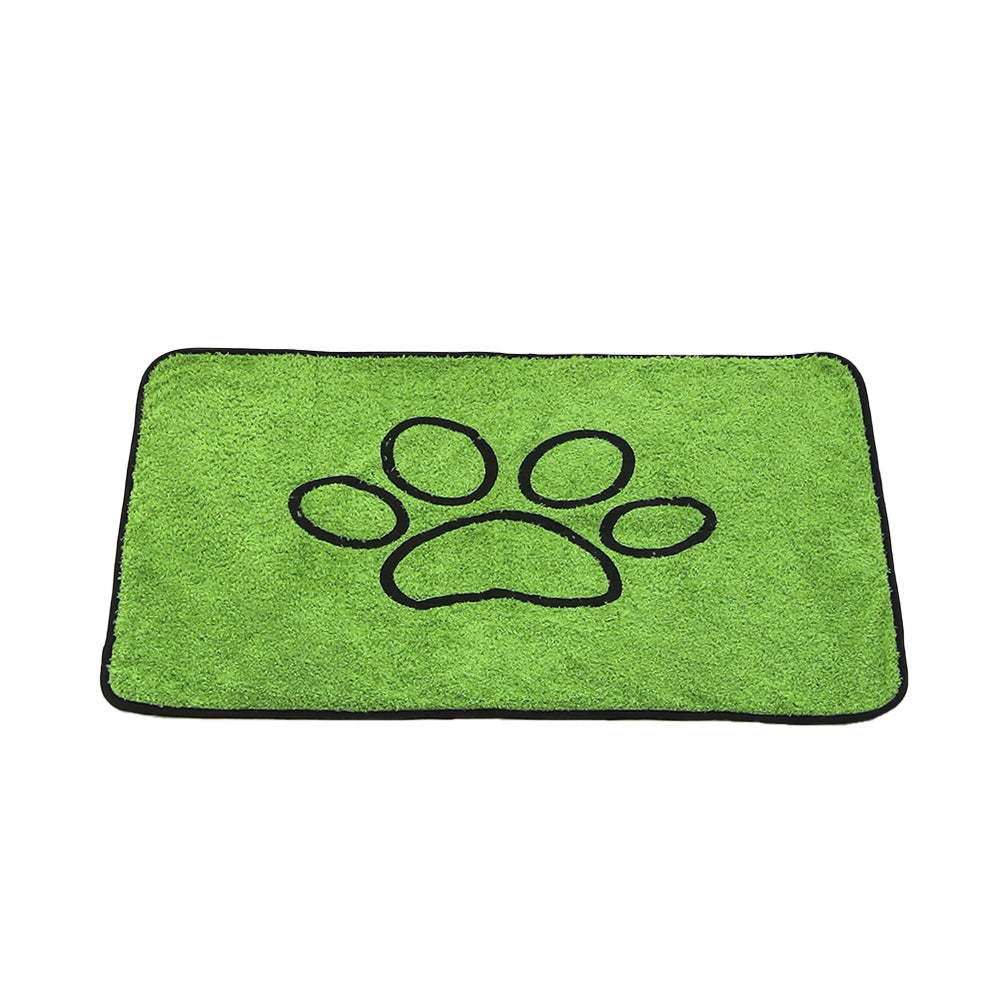 Dongker Pet Chenille Mat Paw Print Bound Edges